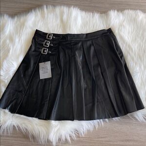 Superdown Black faux leather Mini Skirt